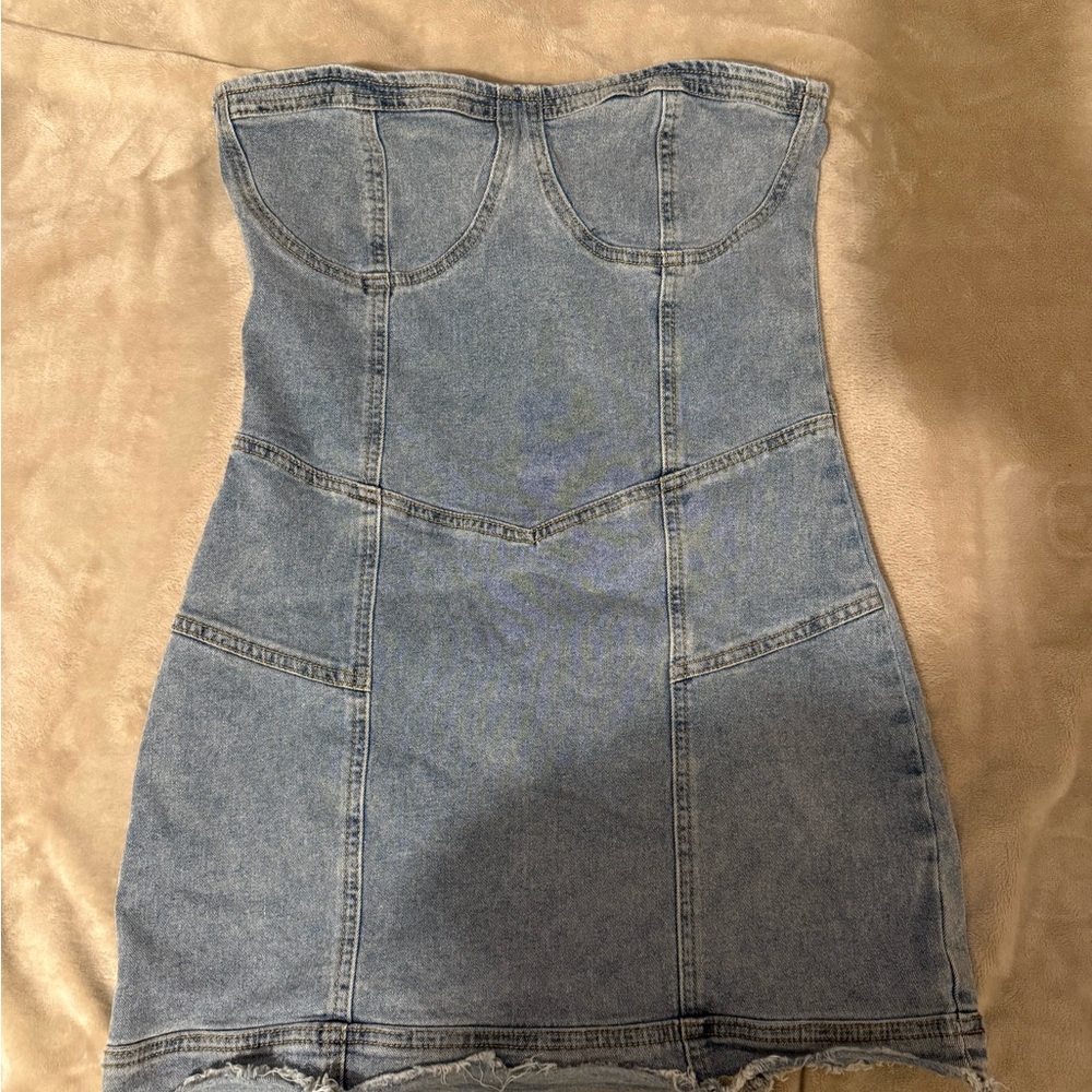 Denim Strapless Dress